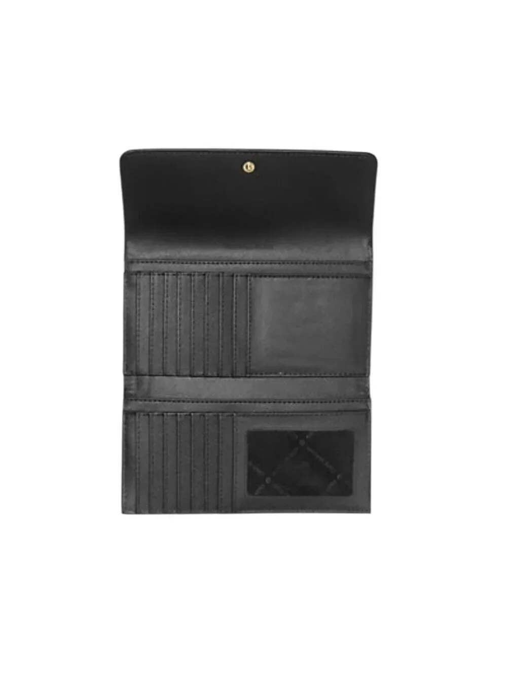 Michael Kors Crossgrain Leather Tri Fold Wallet Black